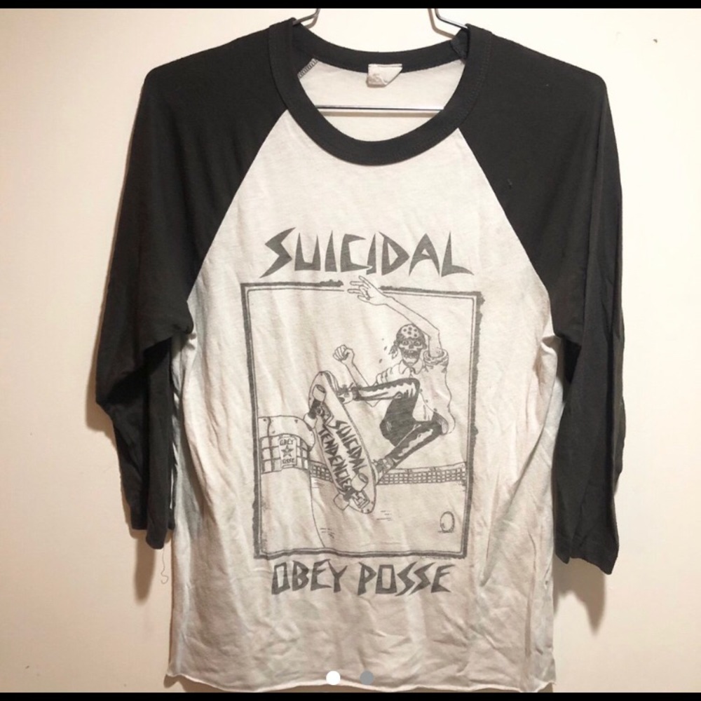 suicidal tendencies x obey posse baseball tee